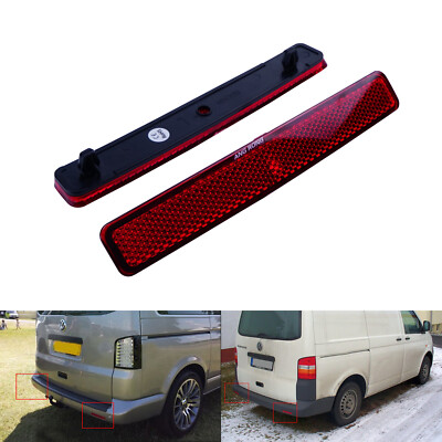 2x Hinten Stoßstange Reflektor für VW T5 Transporter/Caravelle/Multivan 2003-10