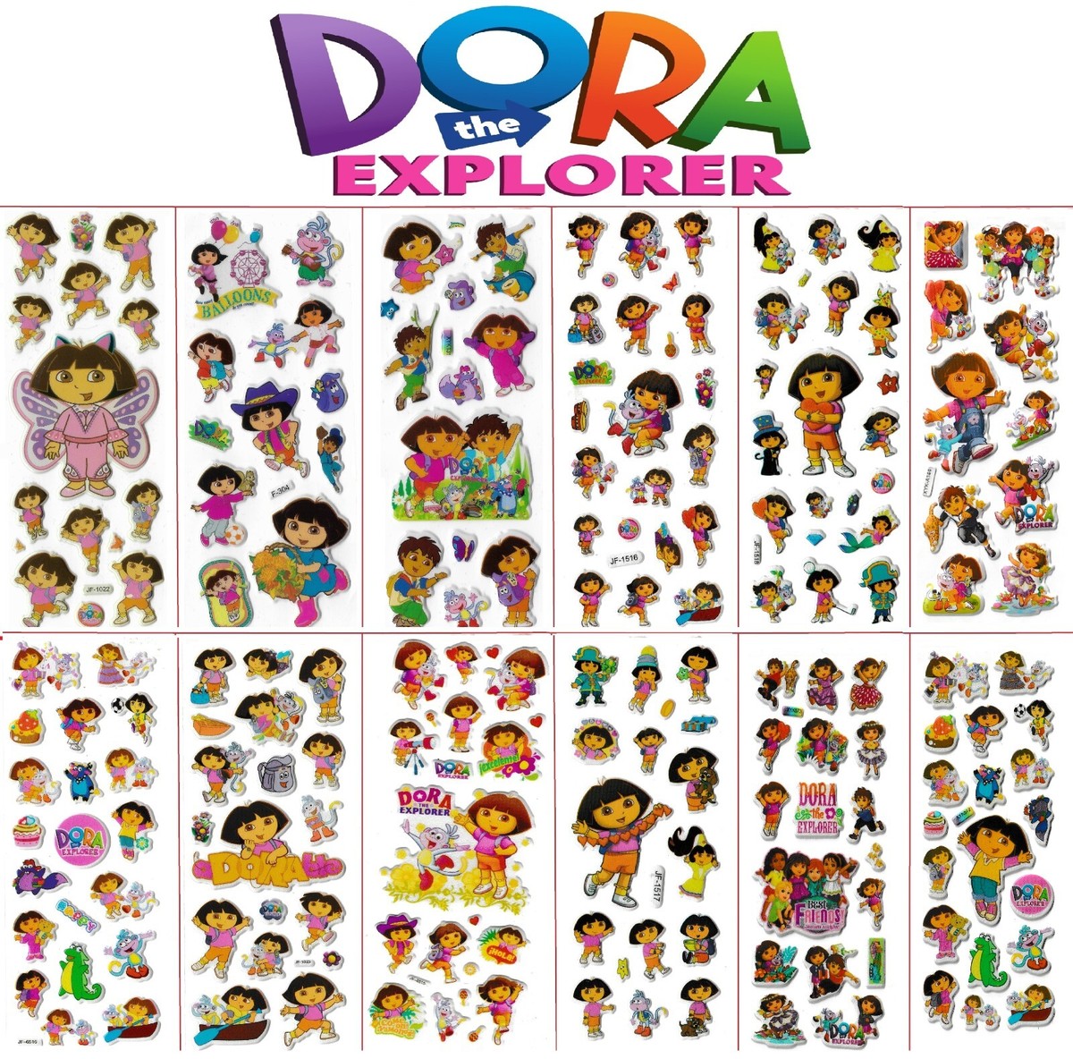 3D puffy Stickers DORA THE EXPLORER DIEGO MONKEY BOOTS Backpack