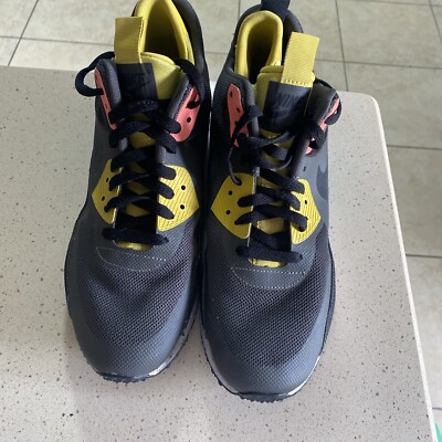Nike Air Max 90 Sneakerboot Size 10.5 Mens Grey Yellow Blue 616314-001