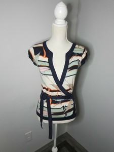 DVF-Diane-von-Furstenberg-Loredana-Wrap-Top-Silk-Blend-Knit-Career-Blouse-Size-P