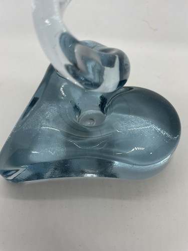 Portacandele in vetro soffiato a mano spirale fermacarte blu stile Murano - Foto 5 di 8