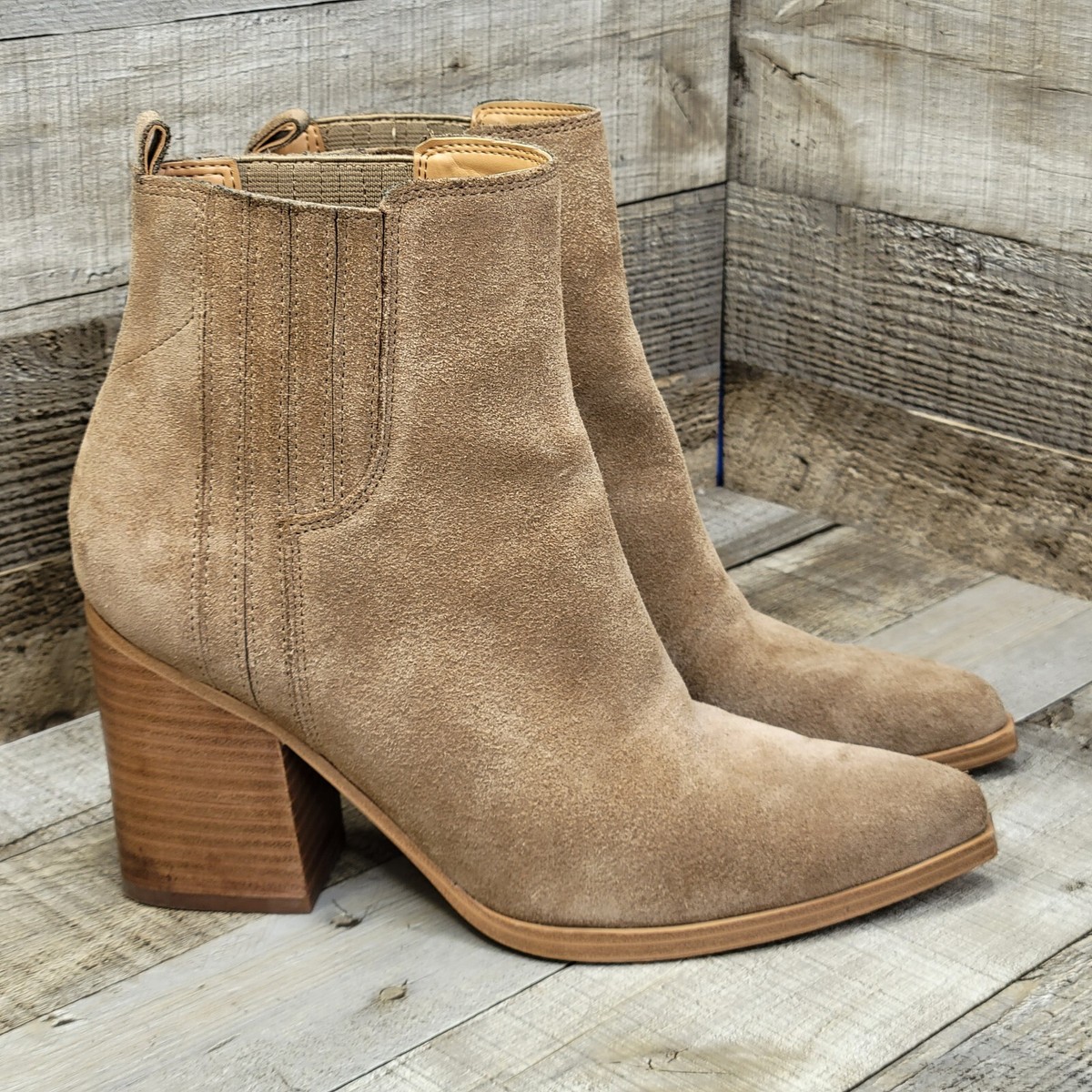 Marc Fisher LTD Women Oshay Pointed Toe Ankle Suede Heels Booties