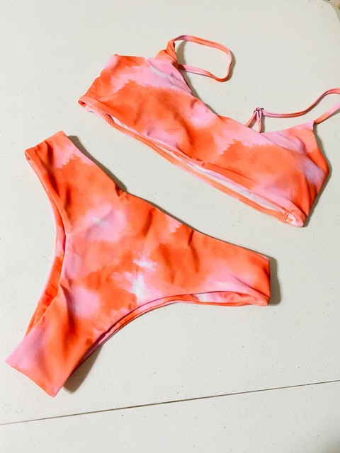 pink tie dye bathing suit