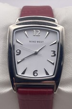 Nine West Watch Womens Silver Tone Bezel Round Dial 29mm New Battery(F23)