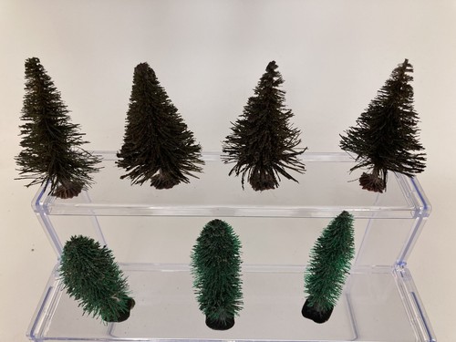Vintage Train Set Accessory Trees / Christmas Village Trees ~ Lot of 7 - Picture 3 of 14