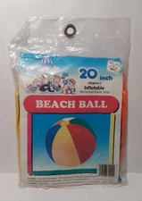 VTG 1998 Swim N Play Sun N Fun Rare Inflatable 20" Inch Beach Ball Vinyl Vintage