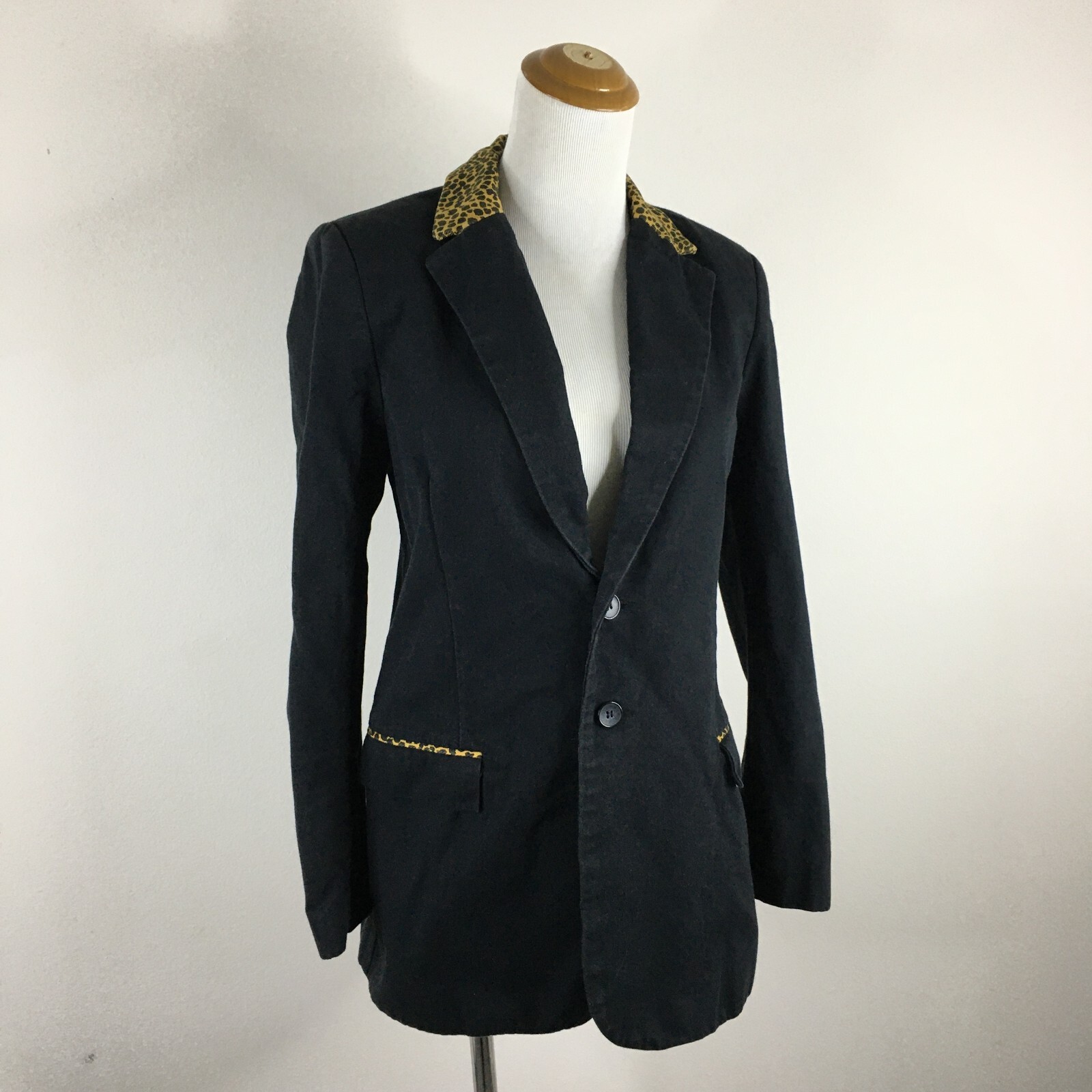 CURRENT ELLIOTT Black Leopard Print Collar & Trim… - image 5