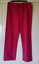 Women s Crest Pink Tie Waist Scrub Pants 1 Pocket Size Extra Small XS