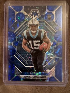 2023 Panini Mosaic #336 JONATHAN MINGO No Huddle Blue Disco /75 Panthers SP