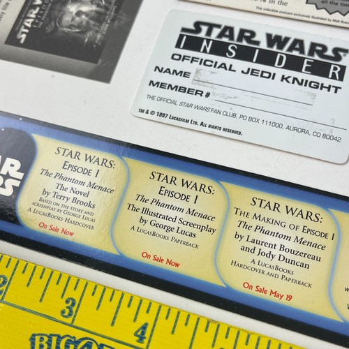 Star Wars Insider Vtg Phantom Menace Membership Card Postcards Bookmark 6 Pc Lot - Picture 9 of 9