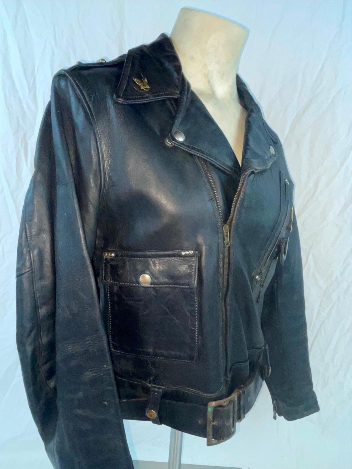 VTG 40S 50S M HARLEY DAVIDSON MOTORCYCLE CYCLE CHAMP HORSEHIDE LEATHER JACKET image 5