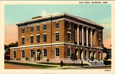 McAlester, Oklahoma Post Office Postcard L498