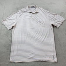 Johnnie O Polo Shirt Mens Large Striped Short Sleeve Golf Performance Pocket