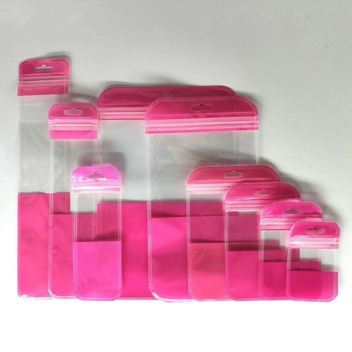 Multi-Size Front & Back Clear Glossy Flat Mylar Zipper Bag w/ Hang Hole - Picture 13 of 13