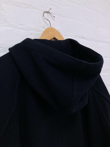 Comme des Garcons Homme 1993 dark navy wool melton hooded parka coat - M - Bild 5 von 12