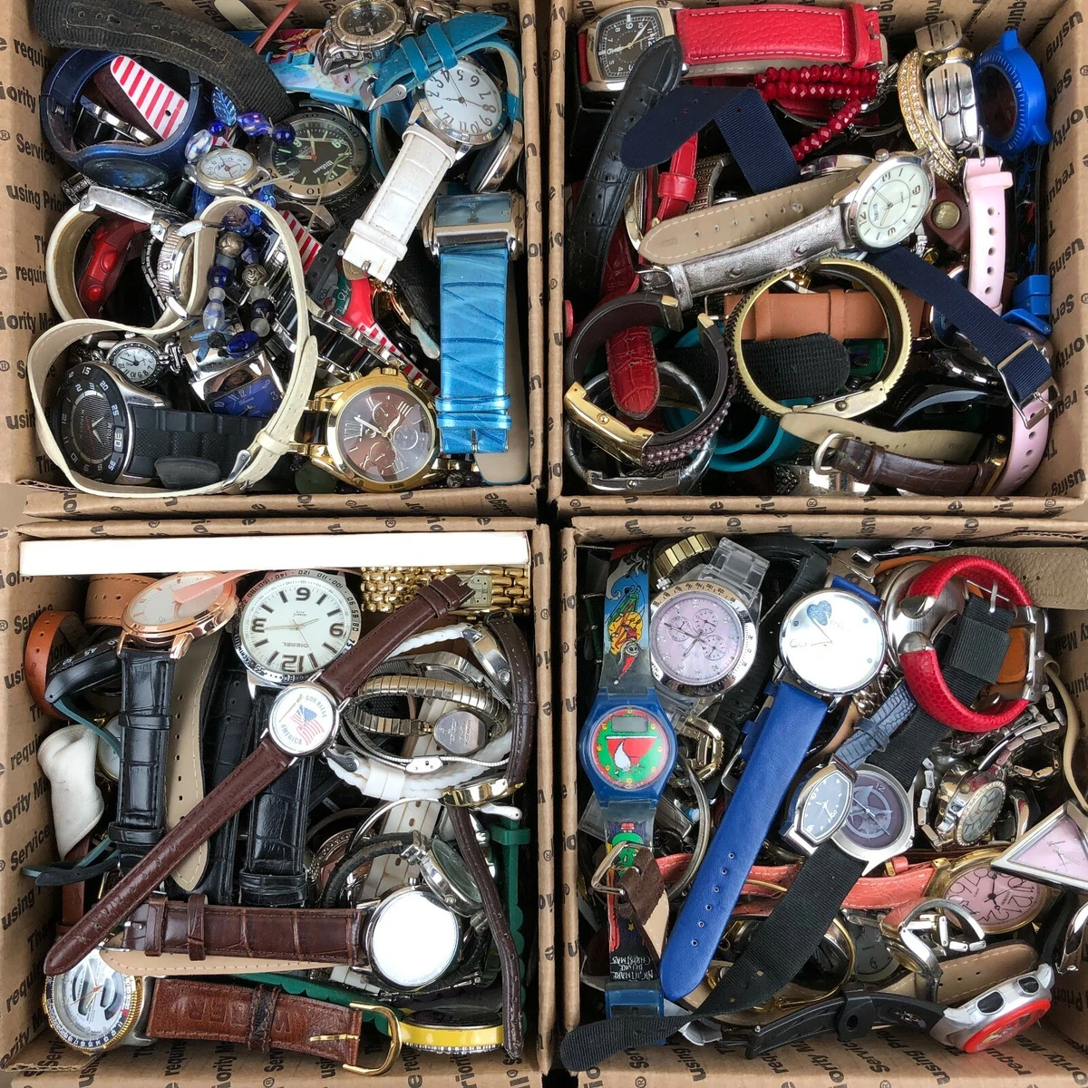 Bulk Lot Wholesale Box of Junk Watches - Priced by Weight - Multiple  Options