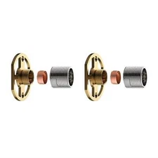 Shower Bar Mixer Fittings Easy Fix Valve Brackets Kit Wall Mount Outlet Pair UK