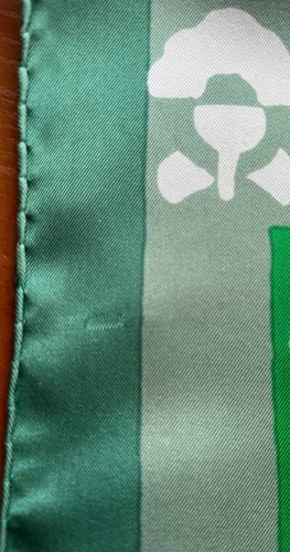 Vintage Christian Dior 100% silk scarf rectangle green brown 47"x15" - Picture 15 of 15