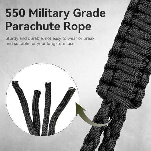 Heavy Duty 550 Braided Paracord Lanyard, Neck Lanyard for Keys, 2 Paracord - Picture 2 of 11