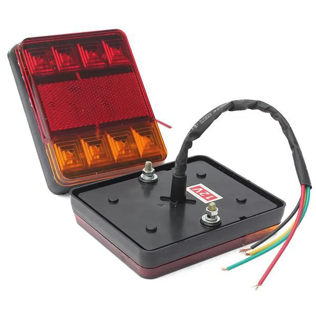 Feux arrière 12V 8 LED pour remorque et camion - Kit de 2 feux stop et indicateurs - 4