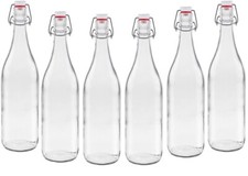 4 Leere Glasflaschen mit Bügelverschluss Bügelflasche 1L 1000 ml Typ A Flasche 