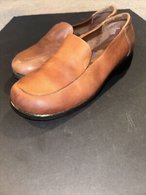 Scholls loafers Womens double air pillow tan leather Slip On  Comfort