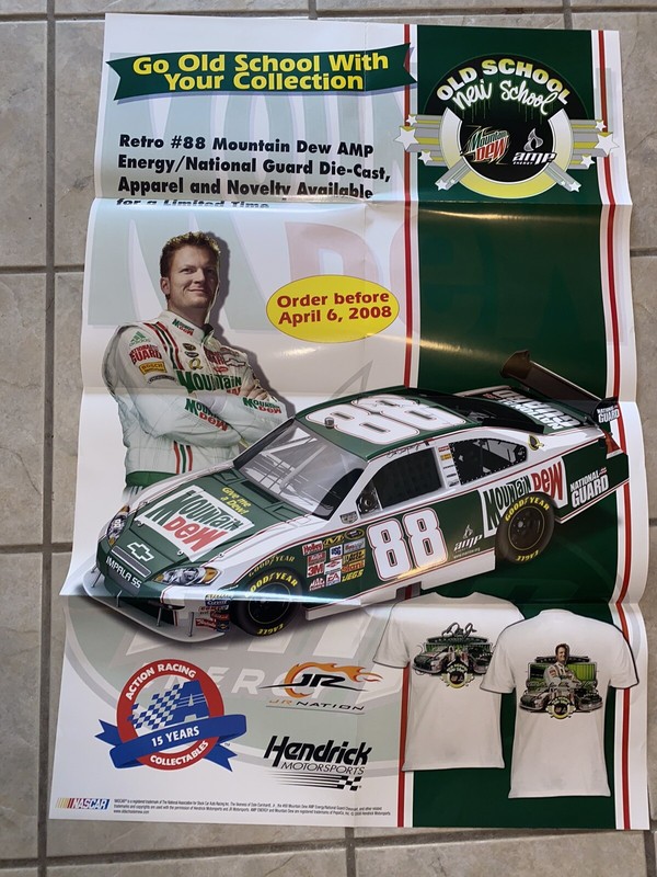 2008 Dale Earnhardt, Jr Action Diecast #88 Mountain Dew Promo poster NEW 35 X 24