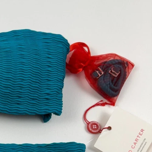 Conjunto de bikini Red Carter Bandeau Top S & Hipster Bottom M turquesa nuevo con etiquetas Foto 3 de 4