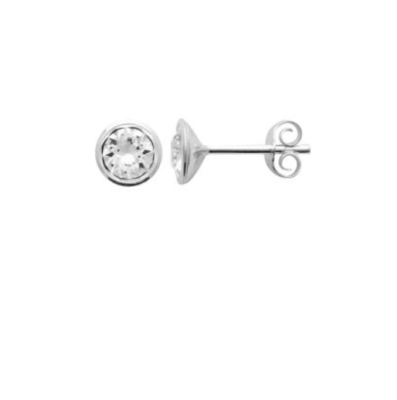Boucles d'Oreilles Cœur Argent 925 Zirconium - Rhodié Femme
