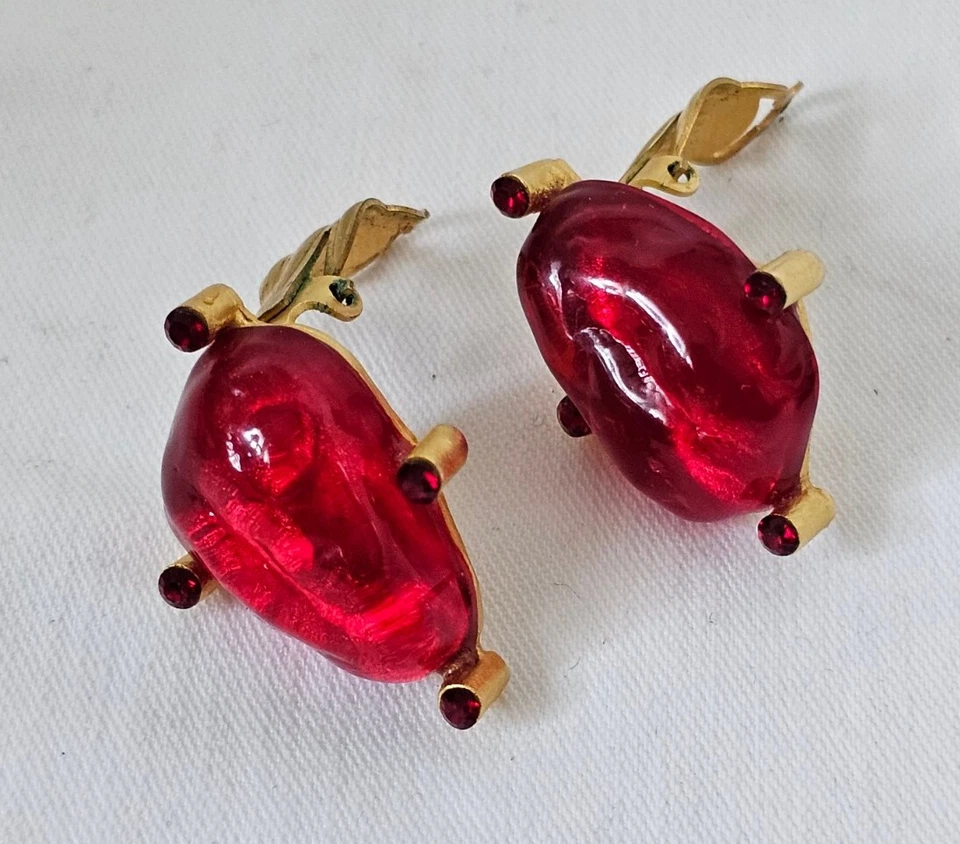 Cecile Jeanne Paris Ohrclips Vintage Clips Hochwertig Vergoldeter Ohrschmuck  - Bild 2 von 4