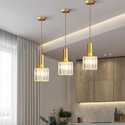 3X Crystal Pendant Lights Gold Home Ceiling Lights Bar Chandeliers Kitchen Lamp