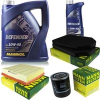 MANN-FILTER Inspektionspaket 6L Mannol Defender 10W-40 FüR Audi A8 2.8