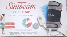 Sunbeam FlexTemp Hot+Cold Joint Wrap Elbow/Knee Pain 3 Heat Setting Auto Shutoff