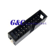 10Pcs 2.54mm 2x10 Pin 20 Pin Straight Male Shrouded Box Header IDC Connector
