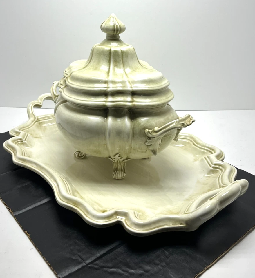 Bandeja para servir Arte Itálica con asas y puré de cerámica vintage Italia Foto 3 de 4