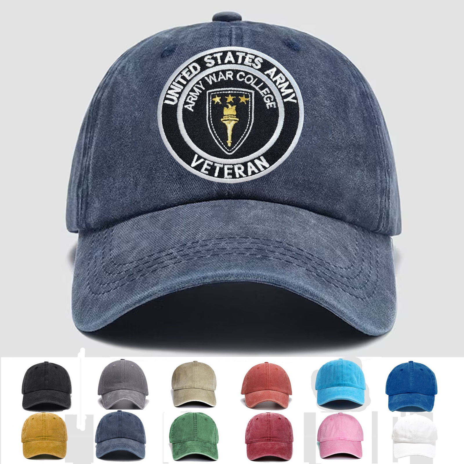 Custom Embroidered Hat Army War College Veteran, Veteran Cap, Trucker Hat, Gift