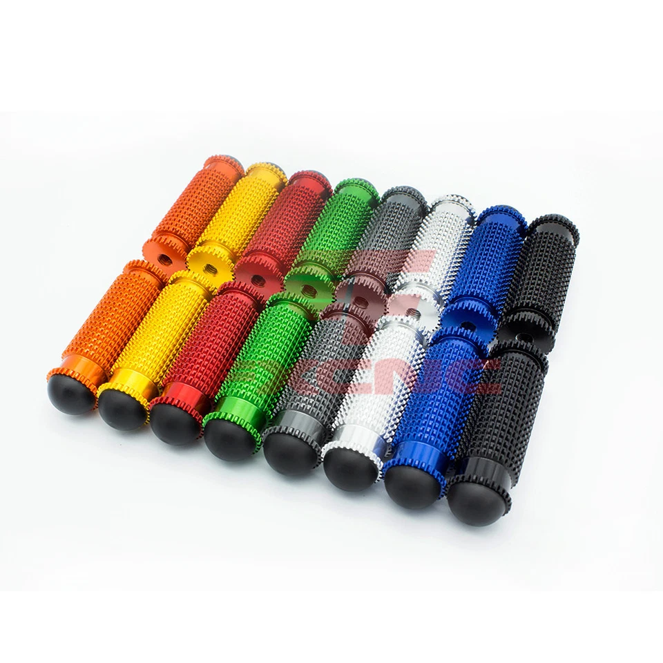 Juego trasero reposapiés reposapiés estribos negro carreras motocicletas Foto 3 de 4