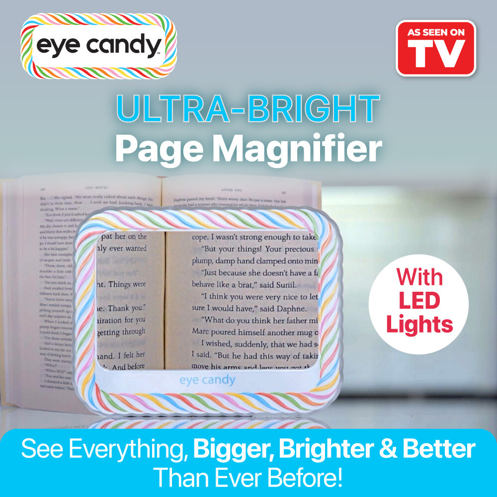 Eye Candy 2 Pack Ultra Bright, Full Page, Magnifier With Built In