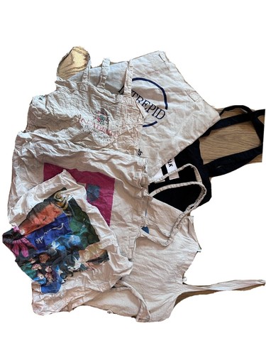 6 x diverse Baumwolltasche Schultertasche Shopper Tasche UK Recycling kein Plastik