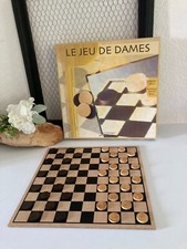 724⚜️Ancien Jeu De Société Jeu de Dames Pieces et Plateau en Bois Ducale Complet