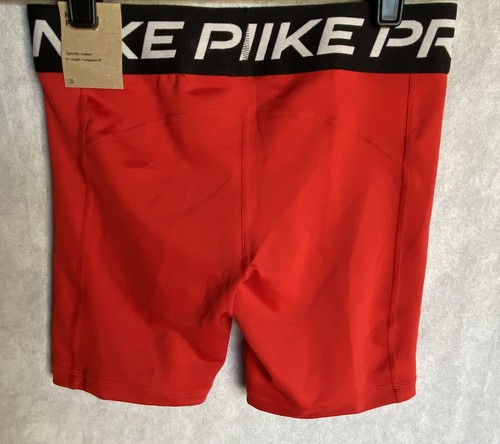 NIKE PRO Junior Girls Size L Red Black Move to Zero Tight Fit 5” Training Shorts - Picture 3 of 6