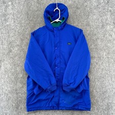 L.L Bean Jacket Boys M Blue Full Zip Logo Fleece Lined Hooded Parka Puffer Coat