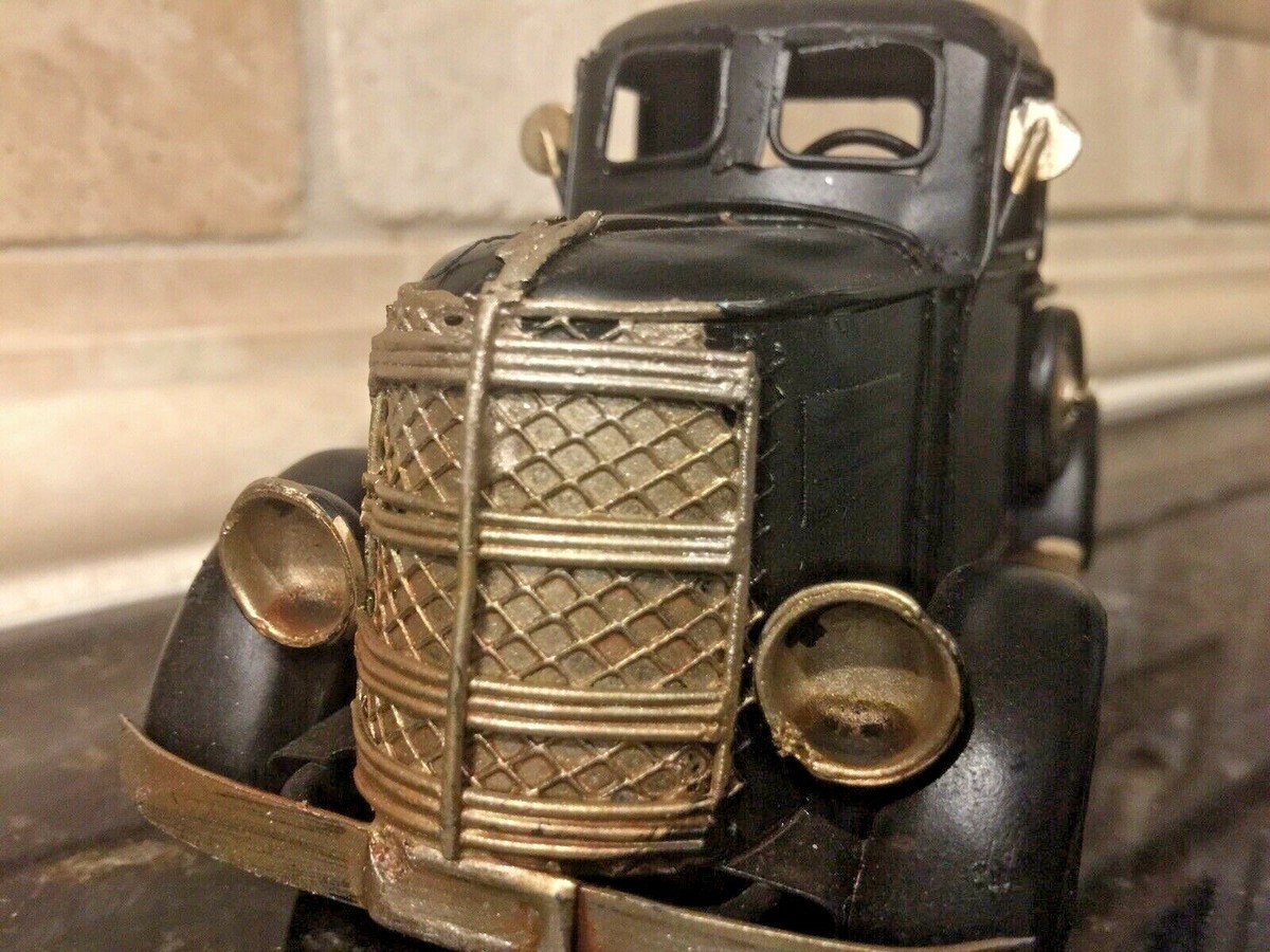 Camioncino Pickup In Metallo Nero – Stile Rustico Vintage, Arredamento Country, Oggetto Regalo