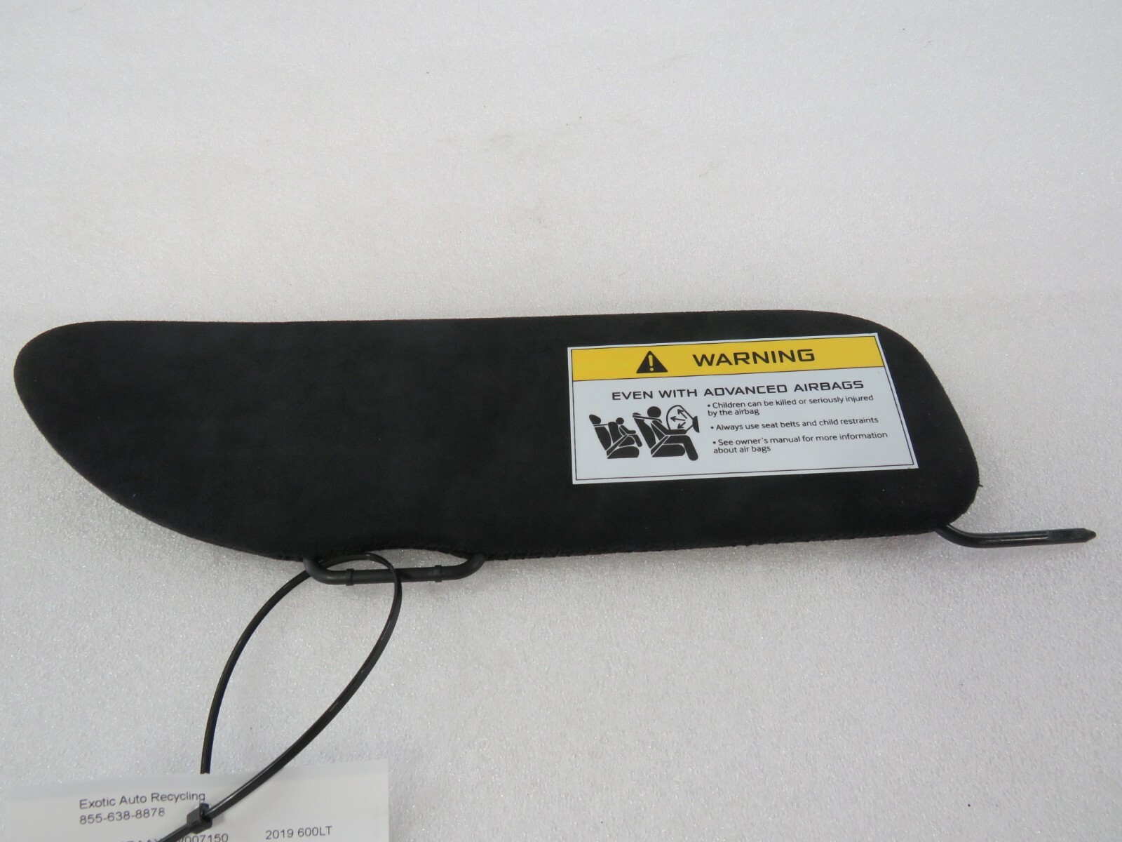 McLaren 600LT, LH, Left, Sun Visor, Alcantara, Black, Used