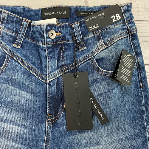 Kendall Kylie Sultry Ultra High Rise Denim Blue Skinny Jean Woman’s Size 28 NEW - Picture 3 of 7
