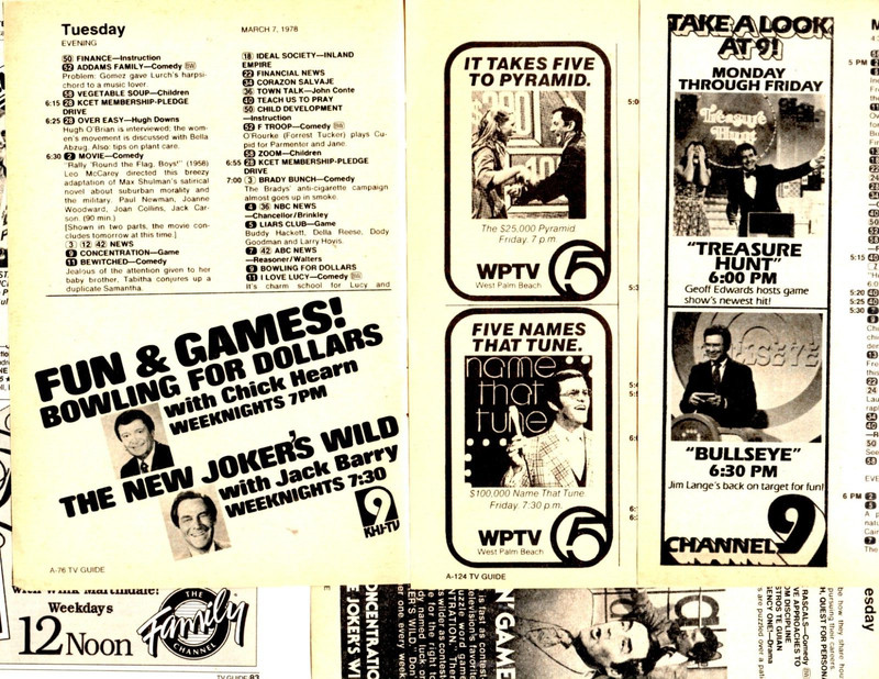VARIOUS tv game shows: 60+ separate CLIPPINGS pages lot Jokers Wild-etc