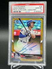 2018 Bowman Chrome Jeren Kendall Prospect Gold 1st Autograph Dodgers PSA10 POP 3