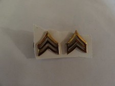 GENUINE US MILITARY INSIGNIA SET OF 2 ARMY SERGEANT RANK GOLD COLOR