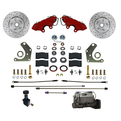 LEED Brakes -RFC2003-C05X Manual Front Kit with Drilled Rotors and Red Calipers