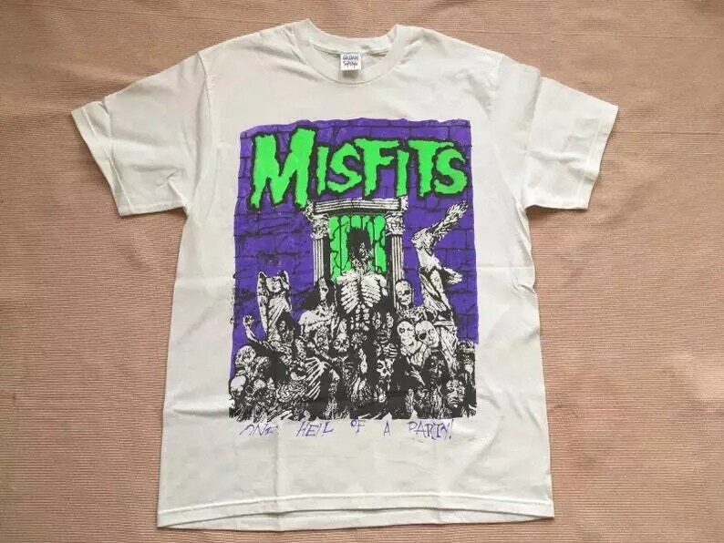Retro Misfits Earth AD 80s One Hell Of A Party White Unisex Tshirt